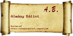 Almásy Bálint névjegykártya