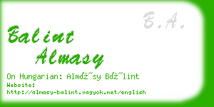 balint almasy business card